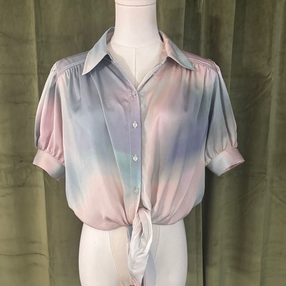 ba&sh Pastel Tie-Front Blouse, XS